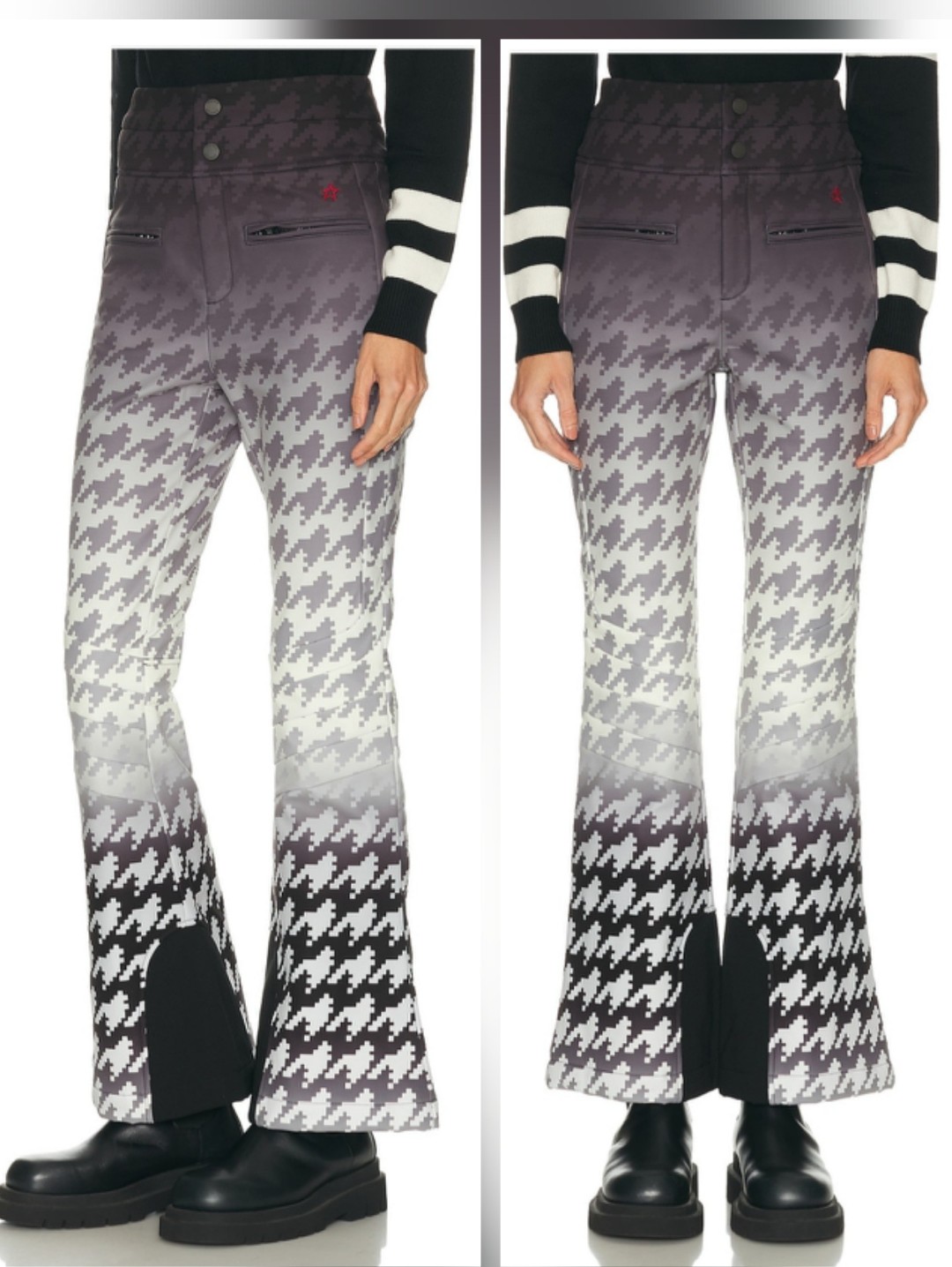 Perfect Moment Houndstooth Aurora Ski Pants Black White Degrade